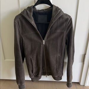 All Saints Dark Brown Bomber Jacket